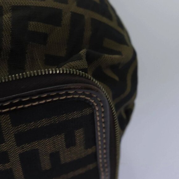FENDI Zucca Canvas Tote Bag Black Brown Auth ep4488 - Picture 4 of 16